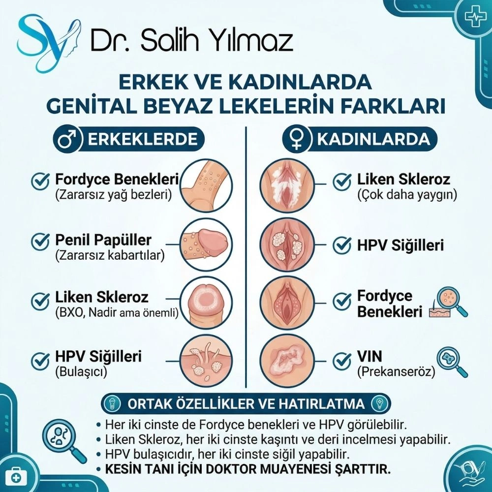 genital bölgede beyaz lekeler