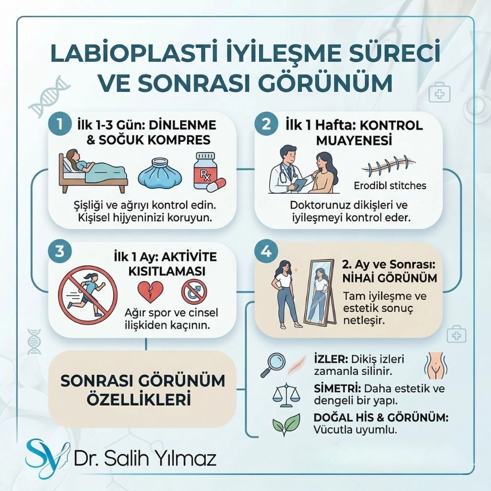 labioplasti sonrası görünüm
