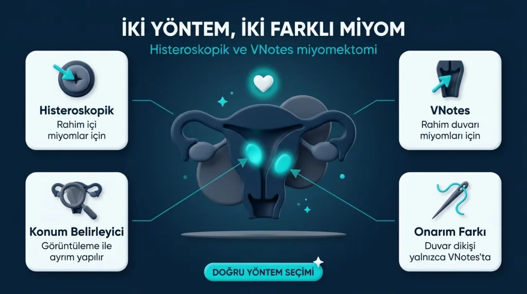 Vnotes ile histeroskopik miyomektomi